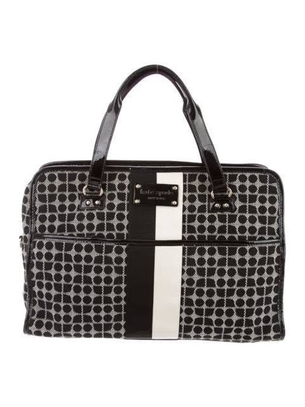 kate spade Black & White Polka Dot Stripe duffle bag